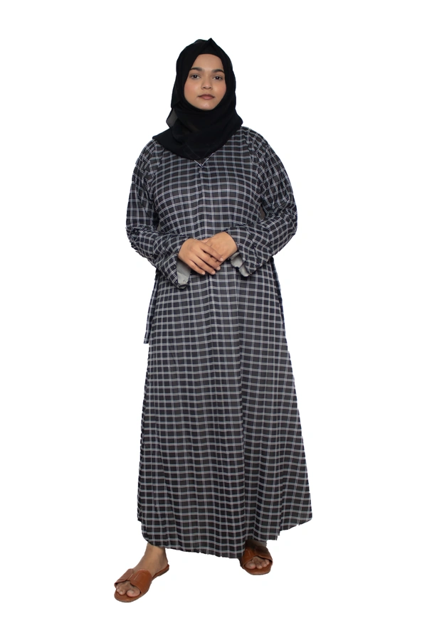 Humeira Abaya Dubai Style Simple Abaya Burkha in Garm Fabric Garm Grey Grey - 54