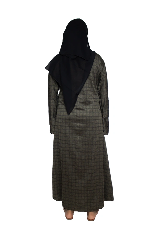Humeira Abaya Dubai Style Simple Abaya Burkha in Garm Fabric Garm Green Green - 54