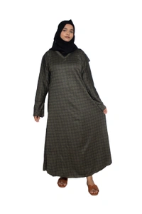 Humeira Abaya Dubai Style Simple Abaya Burkha in Garm Fabric Garm Green Green - 54
