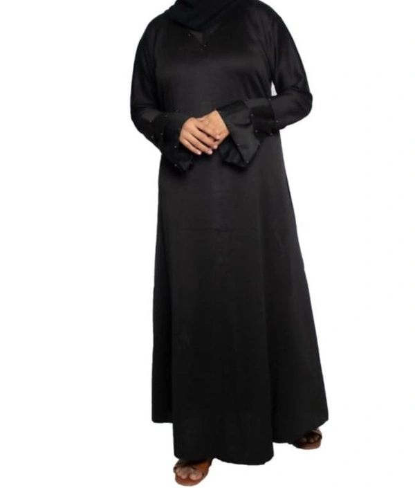 Humeira Abaya Dubai Style Simple Abaya Burkha in Garm Fabric HA37DP BLACK - 54, BLACK, 300 Grams
