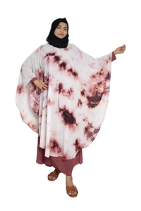 Humeira Abaya Dubai Style Simple Abaya Farasha in Al Nida Fabric Pink Multicolour Simple Farasha - 54, Pink, 300 gms