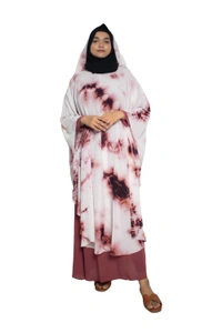 Humeira Abaya Dubai Style Simple Abaya Farasha in Al Nida Fabric Pink Multicolour Simple Farasha - 54, Pink, 300 gms