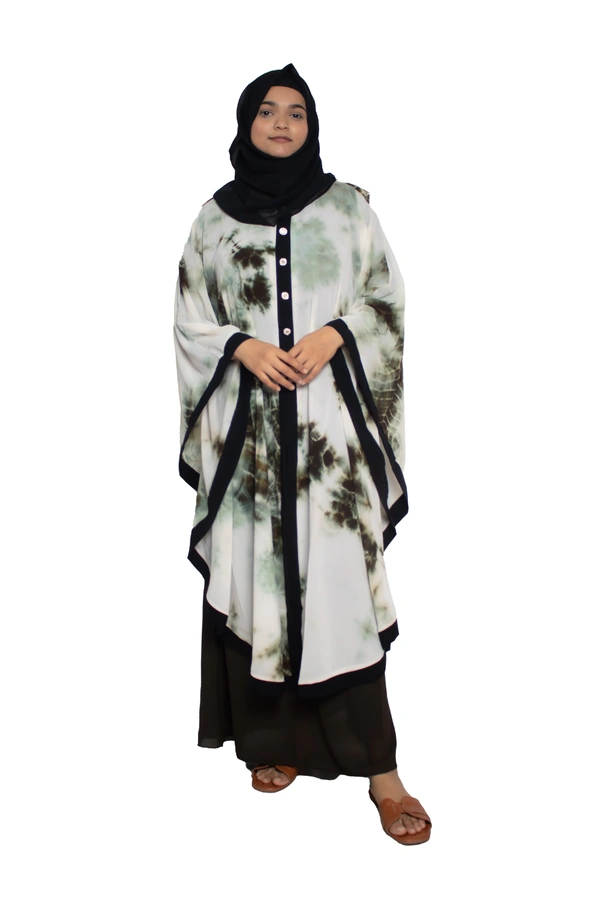 Humeira Abaya Dubai Style Simple Abaya Farasha in Al Nida Fabric Multi Colour Farasha Black Colour - 54, Black, 300 gms