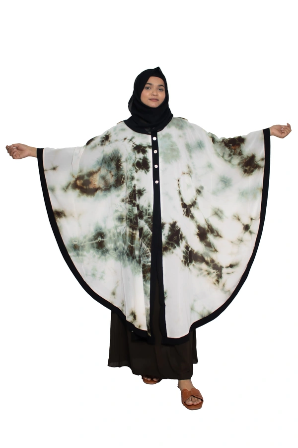 Humeira Abaya Dubai Style Simple Abaya Farasha in Al Nida Fabric Multi Colour Farasha Black Colour - 54, Black, 300 gms