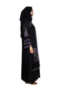 Humeira Abaya Dubai Style Stone Work Abaya Burkha in Firdous Fabric Front Buta Diamond Stone Kahi Colour - 54, Green, 300 gms