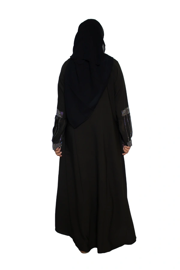 Humeira Abaya Dubai Style Stone Work Abaya Burkha in Firdous Fabric Front Buta Diamond Stone Kahi Colour - 54, Green, 300 gms