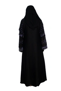 Humeira Abaya Dubai Style Stone Work Abaya Burkha in Al Nida Fabric Heavy Squar Stone Work Black - 54, Black, 300 gms