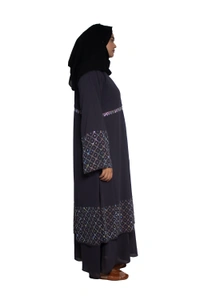 Humeira Abaya Dubai Style Stone Work Abaya Shrug in Al Nida Fabric Simple Sherwani Botton Chitta Double Abaya beige - 54, Beige, 300 gms
