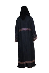 Humeira Abaya Dubai Style Stone Work Abaya Shrug in Al Nida Fabric Heavy Sherwani Double Abaya  Grey - 54, Grey, 300 gms