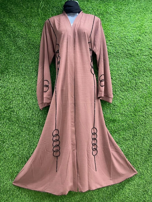 Humeira Abaya Traditional Hand Work Burkha in Premium Crush Fabric HA86DP PITCH - 54, PITCH, 300 Grams