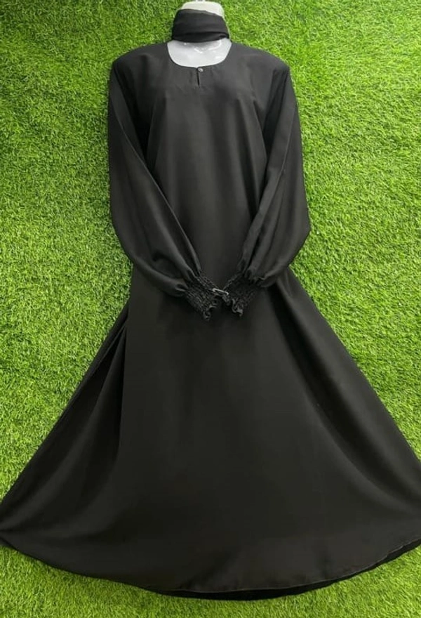 Humeira Abaya Traditional Simple Abaya Burkha in Firdous Fabric HA65DP BLACK - 54, BLACK, 300 Grams