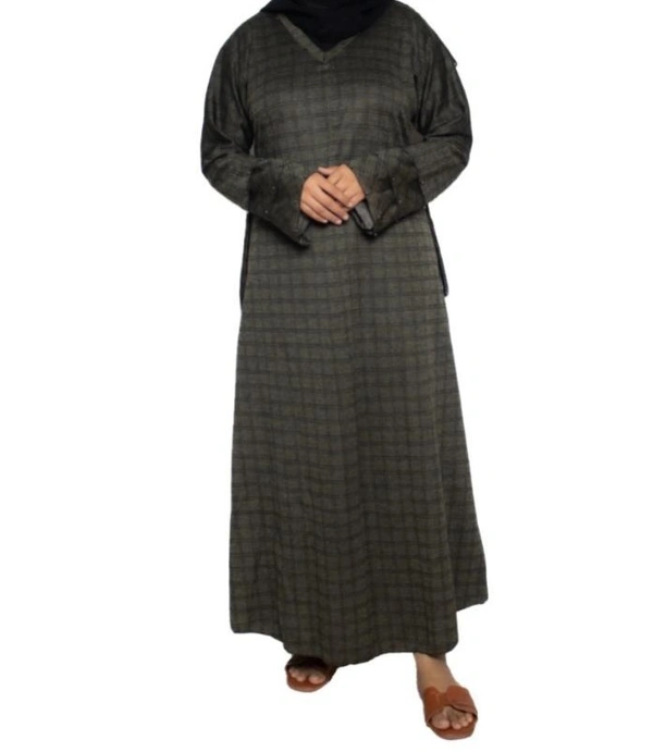 Humeira Abaya Traditional Simple Abaya Burkha in Garm Fabric HA41DP GREEN - 54, GREEN, 300 Grams