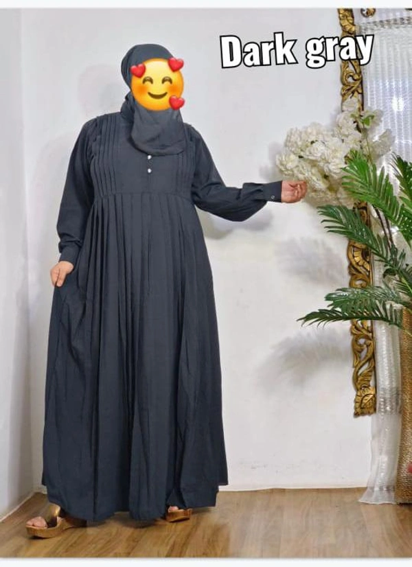 Humeira Abaya Traditional Simple Abaya Burkha in Premium Crush Fabric HA51DP BLUE - 54, BLUE, 300 Grams