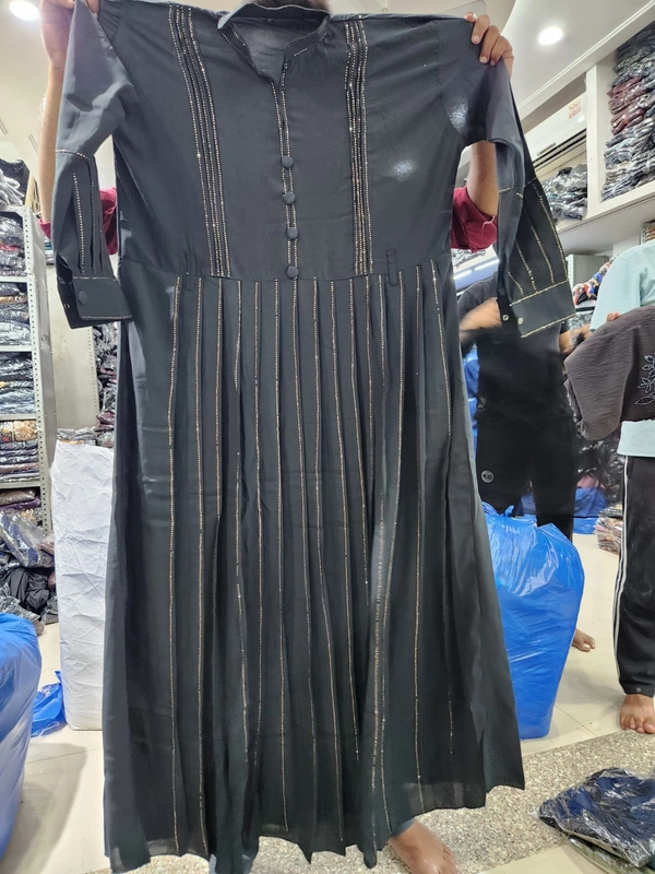 Humeira Abaya Stone Work Abaya Burkha in Firdous Fabric HA119DP BLUE - 54, BLUE, 300 Grams