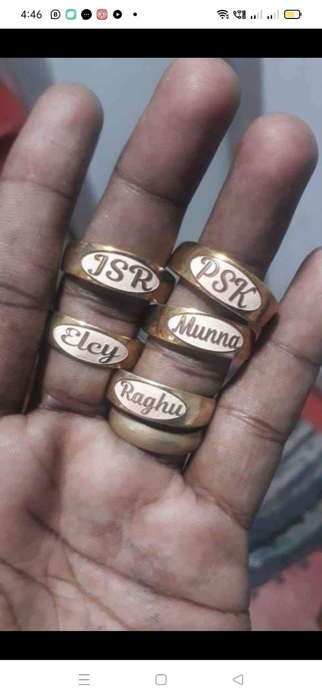 Amazon.com: Personalized Name Ring Unisex Custom Name Rings with Crown  Heart Gold Plated Copper Nameplate Rings Custom with Any Letter Initial Ring  for Women Girls Birthday Christmas Day Gift: Clothing, Shoes &