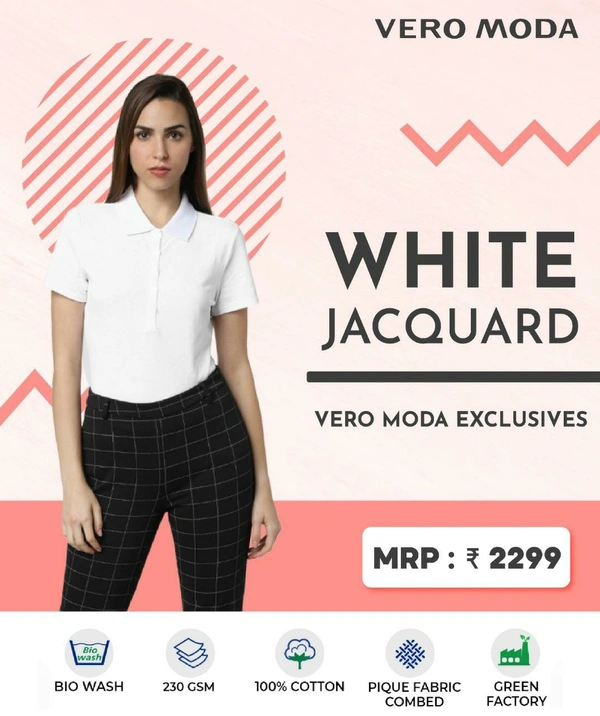 Veromoda Jacquard White  - White, 3 To 5 Days , S M L Xl Xll