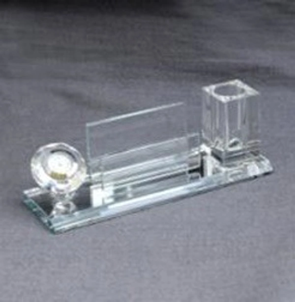 Crystal clock and card holder pen stand  - Bangalore 24 hrs up to 72 hours / Other Cities 4 to 7 days., SBG