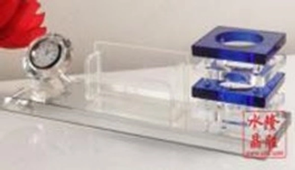 Crystal pen stand card holder clock CRT PS 1  Big  - Bangalore 24 hrs up to 72 hours / Other Cities 4 to 7 days., SBG