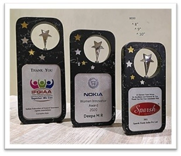 8030 Wood Metal Trophies  - Bangalore 24 hrs up to 72 hours / Other Cities 4 to 7 days., SBG