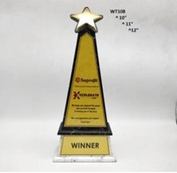 WT108 Wood Metal Trophies  - Bangalore 24 hrs up to 72 hours / Other Cities 4 to 7 days., SBG
