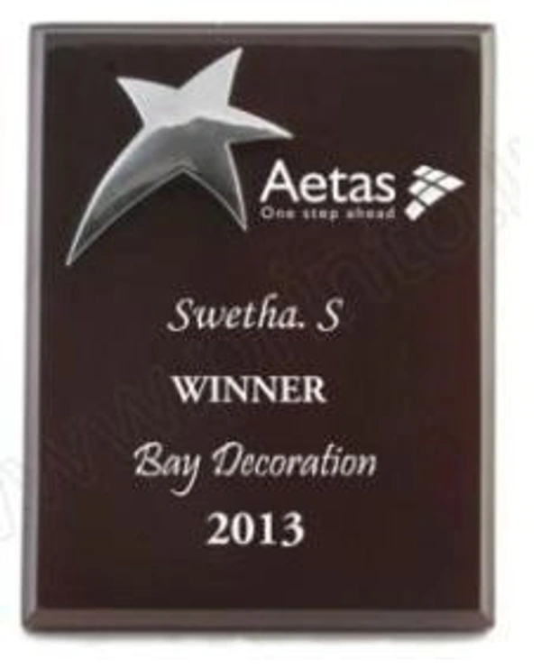 5101 Star Wood Metal Trophies  - Bangalore 24 hrs up to 72 hours / Other Cities 4 to 7 days., SBG