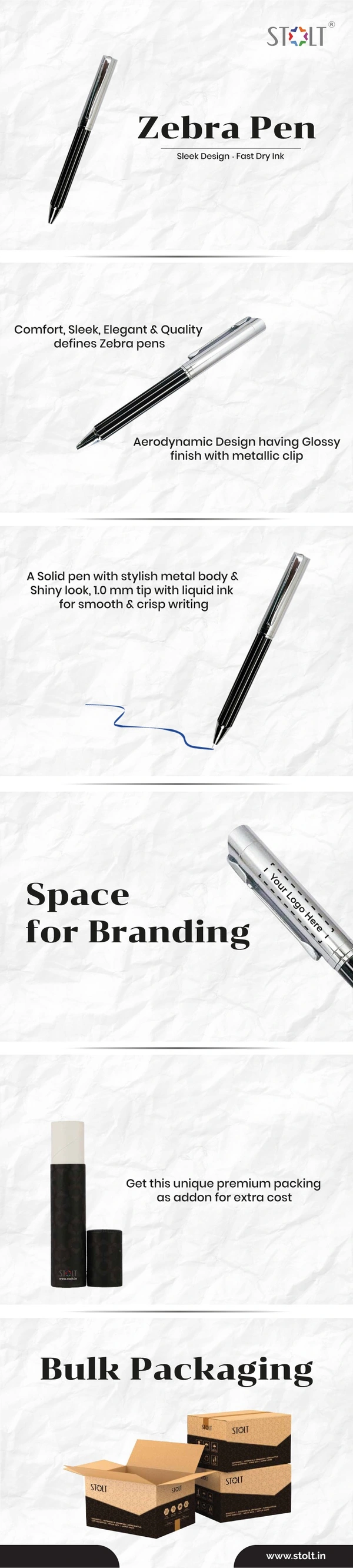 Zebra -Metal Ball Point Pen - Bangalore 24 hrs up to 72 hours / Other Cities 4 to 7 days., stolt