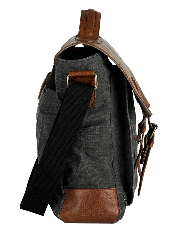 Mona B Flap Messanger Upcycled Canvas Messenger Crossbody Laptop Bag for Upto 14" Laptop/Mac Book/Tablet with Stylish Design for Men and Women - Bangalore 24 hrs up to 72 hours / Other Cities 4 to 7 days., ROC