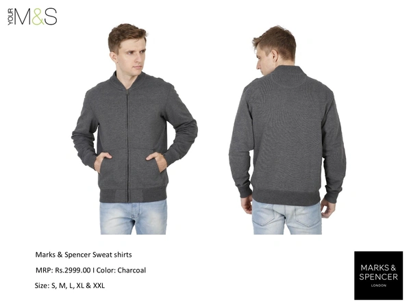 Marks & Spencer Sweatshirt Charcoal grey M&S Sweatshirt - S M L Xl XXL, Charcoal grey, Bangalore 24 hrs up to 72 hours / Other Cities 4 to 7 days., DAR