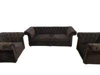 Manchester Chesterfield Fabric Sofa Brown 3+1+1 - Bangalore 24 hrs up to 72 hours