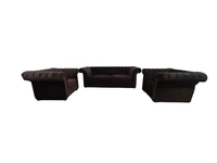 Manchester Chesterfield Fabric Sofa Brown 3+1+1 - Bangalore 24 hrs up to 72 hours