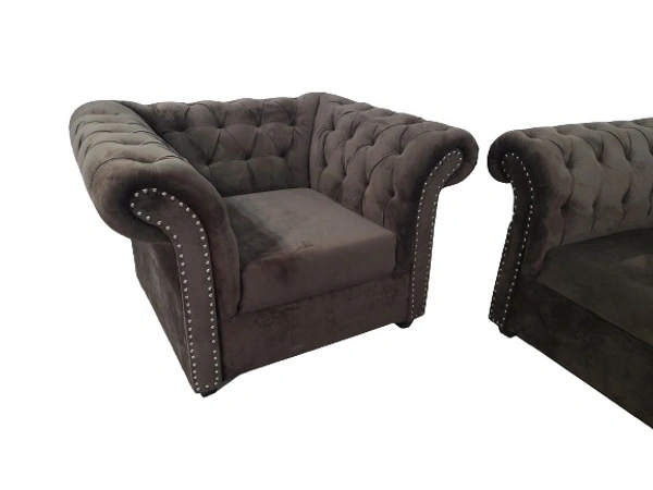 Manchester Chesterfield Fabric Sofa Brown 3+1+1 - Bangalore 24 hrs up to 72 hours