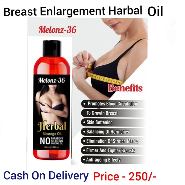 Melonz Breast enlargment oil (Herbal Massage oil) - 100ml, Black