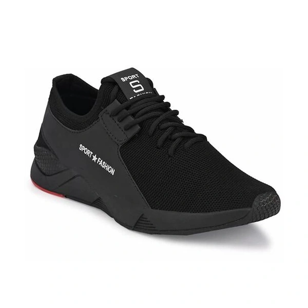 Black Solid Running Shoes For Men - Black, 10