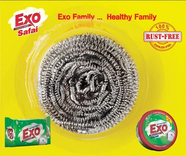 Exo Safai ( মাজন /স্টিল উল )  - 6 Pieces