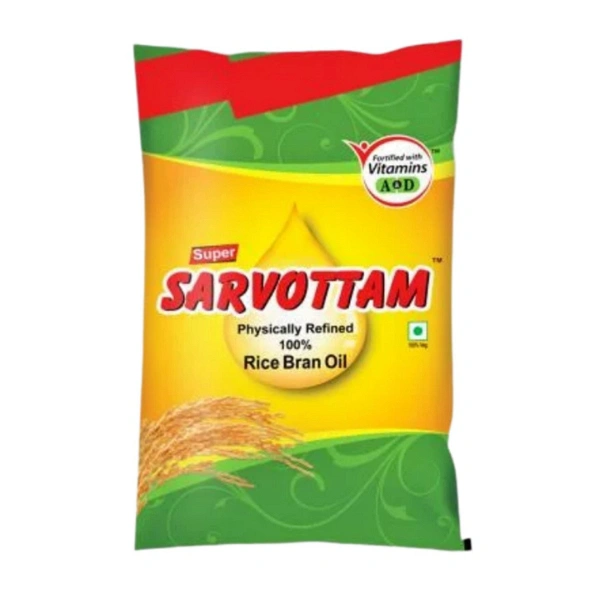 Sarvottam Rice Bran Oil (রাইস ব্র্যান অয়েল) - 1 Lit