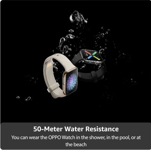 OPPO Watch 46 mm WiFi SmartWatch (Black Strap, Regular - Black