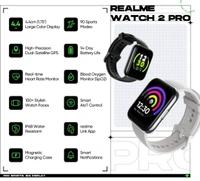 Realme Smart Watch 2 Pro 1.75" HD Display & Dual Satellite GPS - Black
