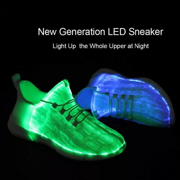 Fiber Optic LED Shoes, Light Up Shoes for Women Men USB Charging Flashing Luminous Trainers - 42