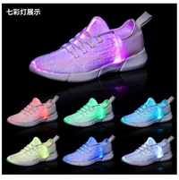 Fiber Optic LED Shoes, Light Up Shoes for Women Men USB Charging Flashing Luminous Trainers - 42