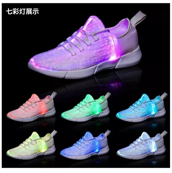 Fiber Optic LED Shoes, Light Up Shoes for Women Men USB Charging Flashing Luminous Trainers - 42