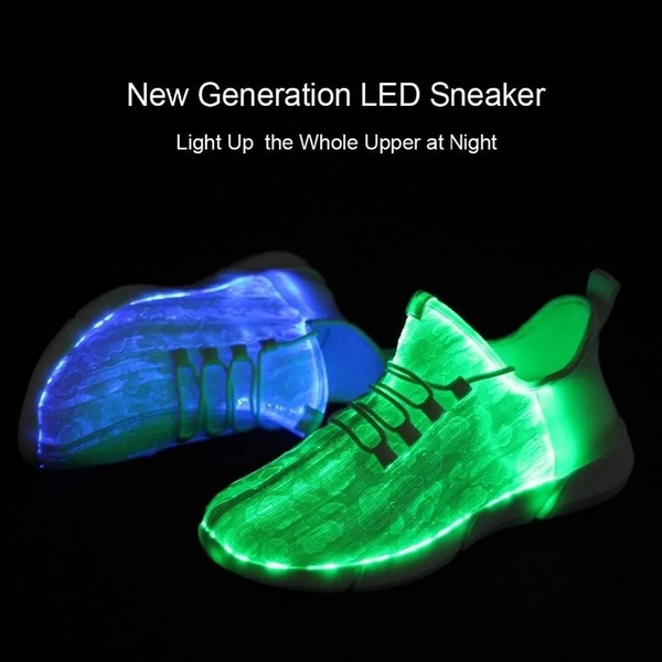 Fiber Optic LED Shoes, Light Up Shoes for Women Men USB Charging Flashing Luminous Trainers - 42