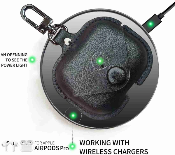 Leather Earphone Case - Cover Drop- Proof Anti- Scratch Charging Earphones Shell for Storage Pro Headphones Leather Bag Portable Accessories Light Case Brown