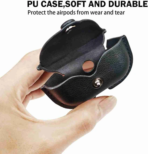 Leather Earphone Case - Cover Drop- Proof Anti- Scratch Charging Earphones Shell for Storage Pro Headphones Leather Bag Portable Accessories Light Case Brown