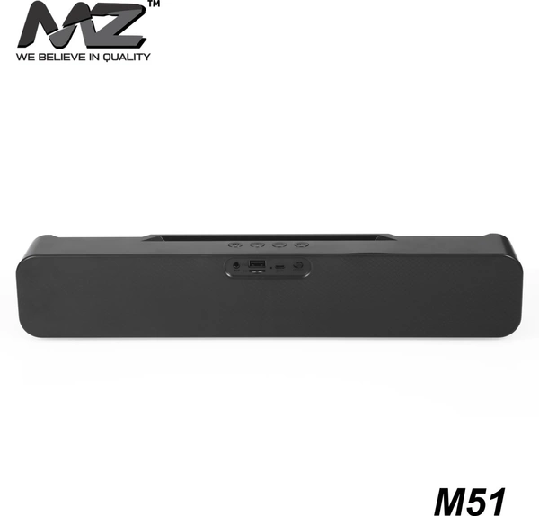 MZ M51 (PORTABLE HOME TV SOUNDBAR) Dynamic Thunder Sound 2400mAh Battery 10 W Bluetooth Soundbar (Black, Stereo Channel)