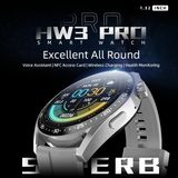 Wearfit HW3 Pro Smartwatch | Multi-Sport Modes | IP67 Waterproof | Multifunction NFC, Voice Assistant - Black, 1 Month Replacement Warranty