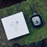 Air Pods 2 Premium Quality With Premium Quality Leather Color Leather Case - Black
