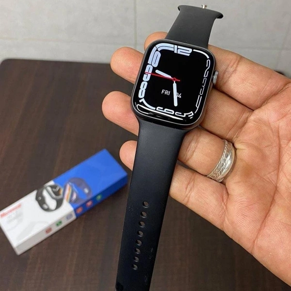 Microwear W17 Series 7  Edge To Edge Display Nfc And Bluetooth Calling Support  - Free Silicon Black Strap, 1 Month Replacement Warranty