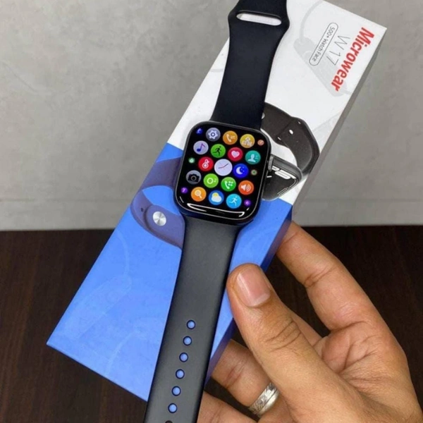 Microwear W17 Series 7  Edge To Edge Display Nfc And Bluetooth Calling Support  - Free Silicon Black Strap, 1 Month Replacement Warranty