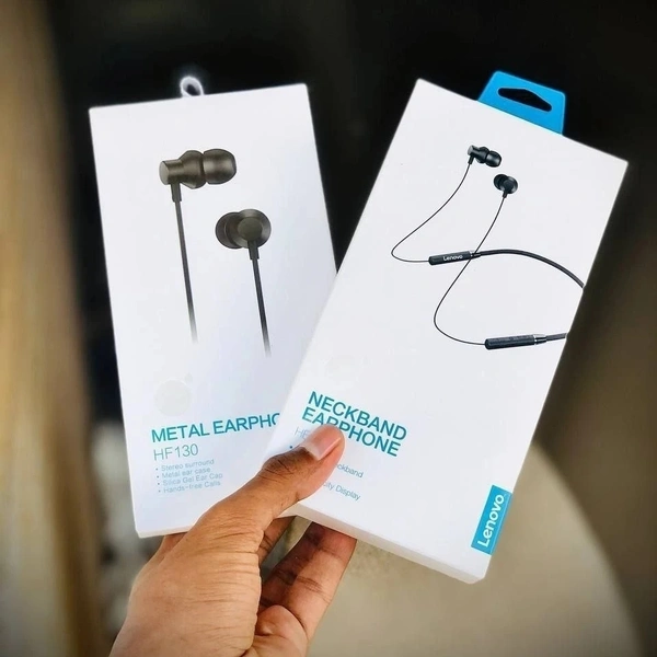  Lenovo Neckband And Lenova Wired Earphone Combo