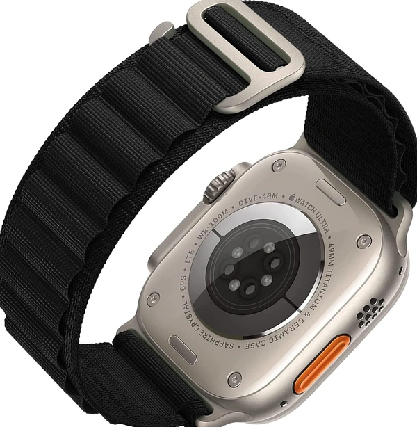 Alpine Loop Strap For Apple Ultra Watch Bands | Premium Imported Quality  - Black